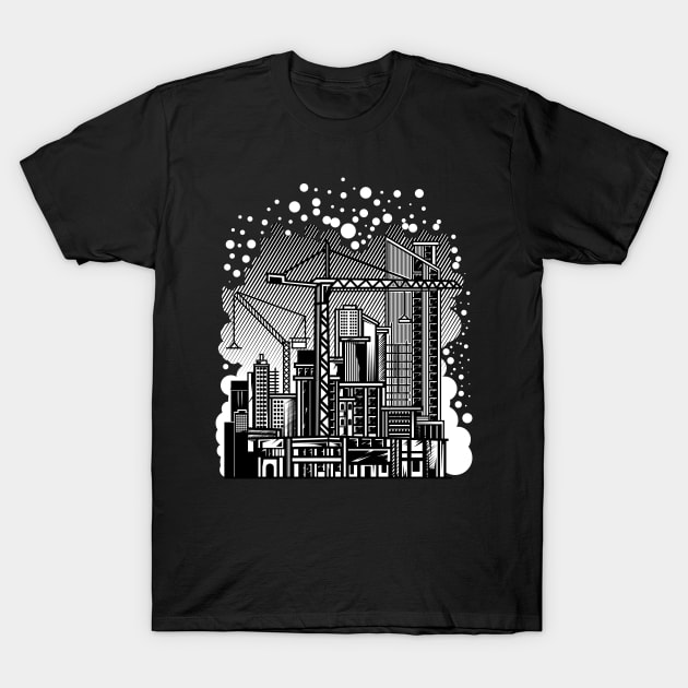 Tower Crane Abstract T-Shirt by damnoverload